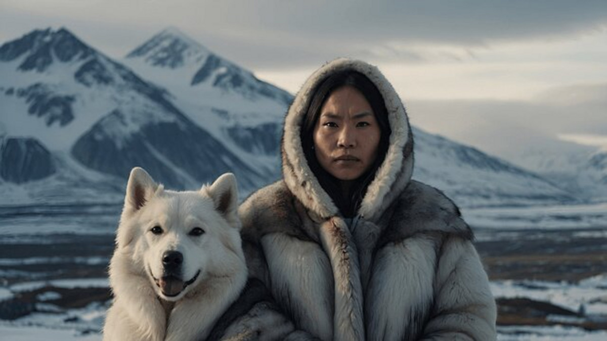 Innu avec loup.