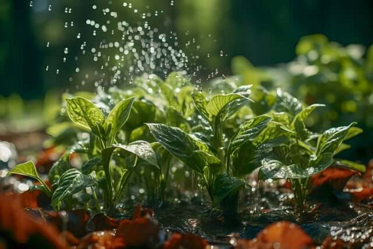Arrosage de plants.