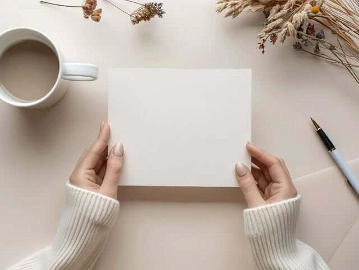 Bloc de papier blanc.